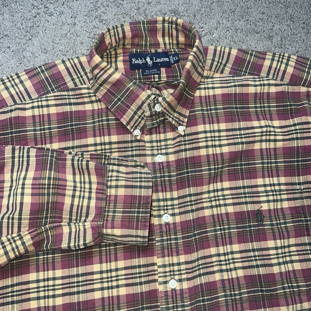 Polo Ralph Lauren Blaire Men's XL Long Sleeve Button black Plaid Shirt